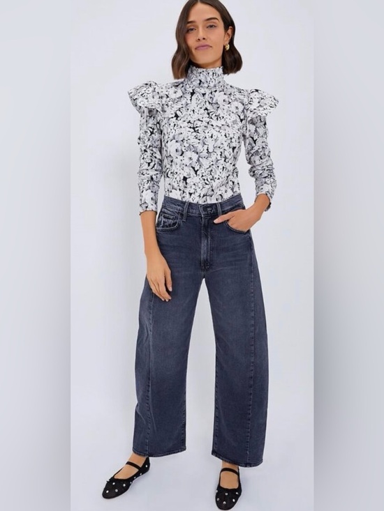 Tuckernuck Tops - Tuckernuck NEW Gray Gardens Floral Long Sleeve Mock Neck Bowden Top Size S